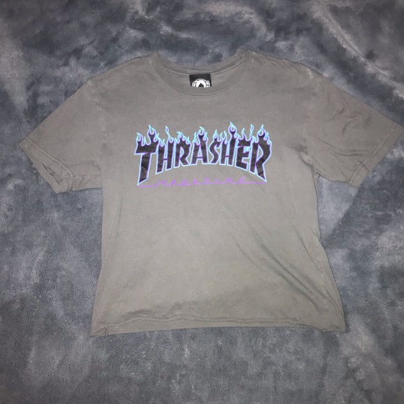 thrasher t shirt cropped - Picture 1 of 1